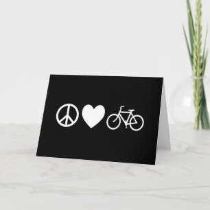Carte Paix Amour et Bicyclettes