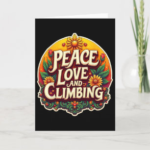 Carte Paix Amour Et Grimpeur Amateur Mur Grimpeur Rétro