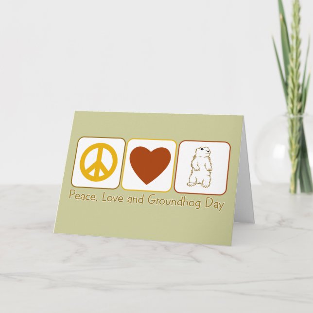 Carte Paix, amour et jour de Groundhog (Devant)