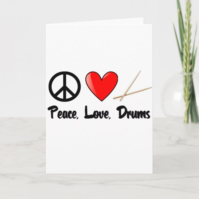Carte Paix, amour et tambours (Devant)