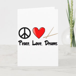 Carte Paix, amour et tambours