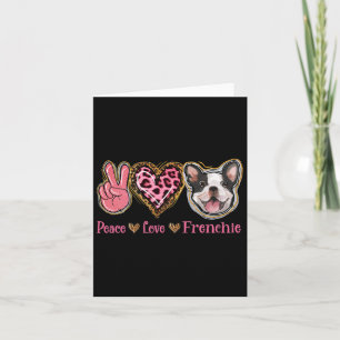 Carte Paix Amour Frenchie Fun Chien Maman Fête des Mères