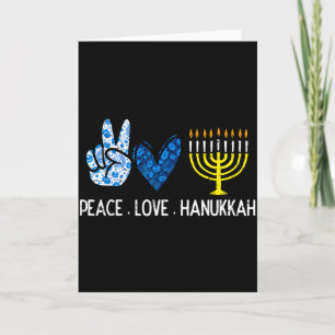 Carte Paix Amour Hanukkah Rétro Chanukah Hommes Femmes J