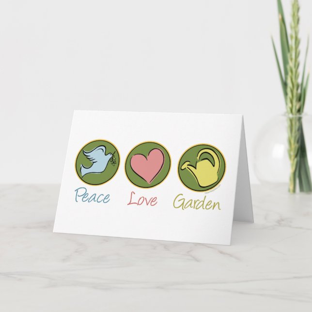Carte Paix, amour, jardin (Devant)