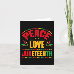 Carte Paix Amour Juneteenth 19 juin 1865 Hommes Femmes E