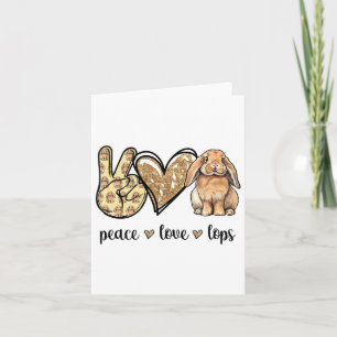 Carte Paix Amour Mini Holland Lop Lapin Amateur de Lapin