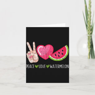Carte Paix Amour Pastèque Drôle Été Amateur de Fruits