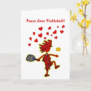 Carte Paix Amour Pickleball Saint-Valentin