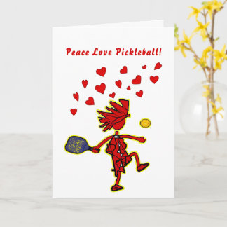 Carte Paix Amour Pickleball Saint-Valentin