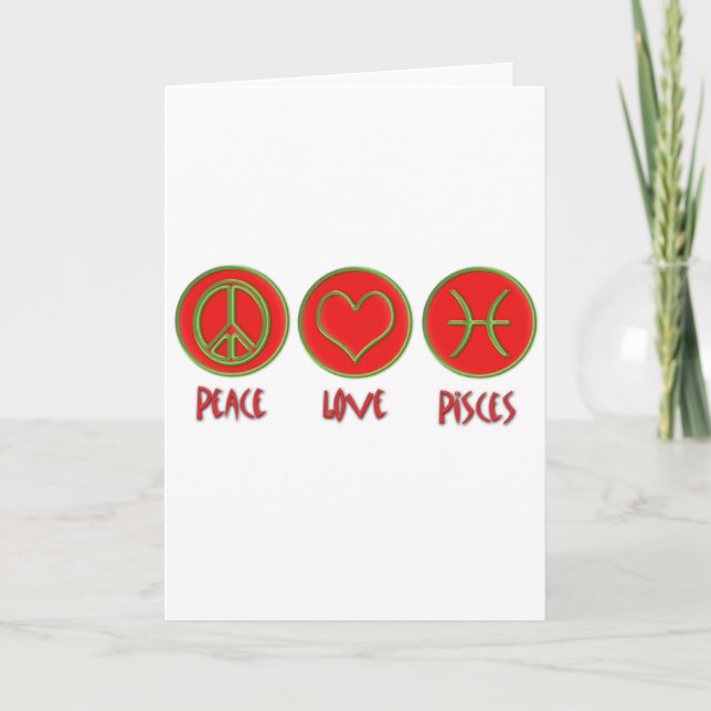 Carte Paix Amour Poissons (Devant)