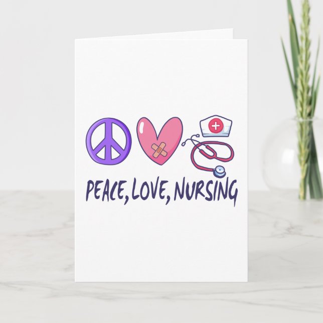 Carte Paix Amour Soins infirmiers (Devant)