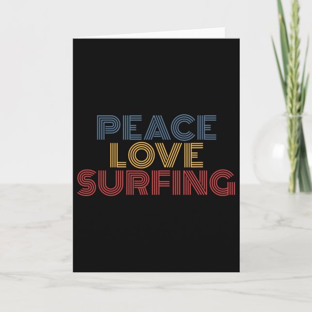 Carte Paix Amour Surfing  (Devant)