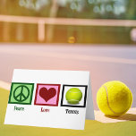 Carte Paix Amour Tennis<br><div class="desc">Êtes-vous le pro du tennis dans votre lycée ou université ? Montrez-le.</div>