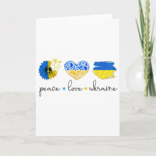 Carte Paix Amour Ukraine Couleurs du drapeau ukrainien U