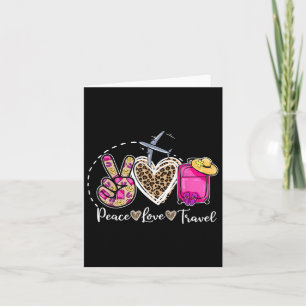 Carte Paix Amour Voyage Été Rétro Vacances Famille Mat