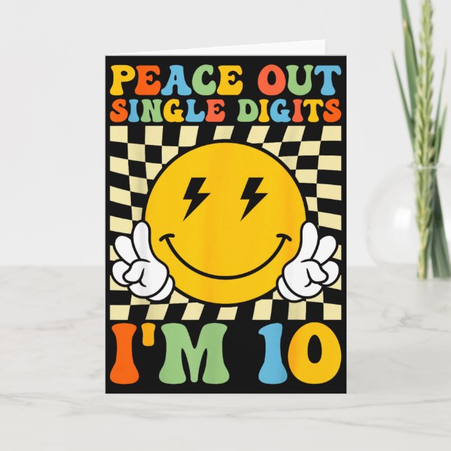 Carte Paix Chiffres Simples Im 10 Visage Souriant Fille  (Devant)