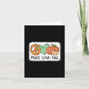 Carte Paix et Amour et Automne Citrouille Automne Heureu