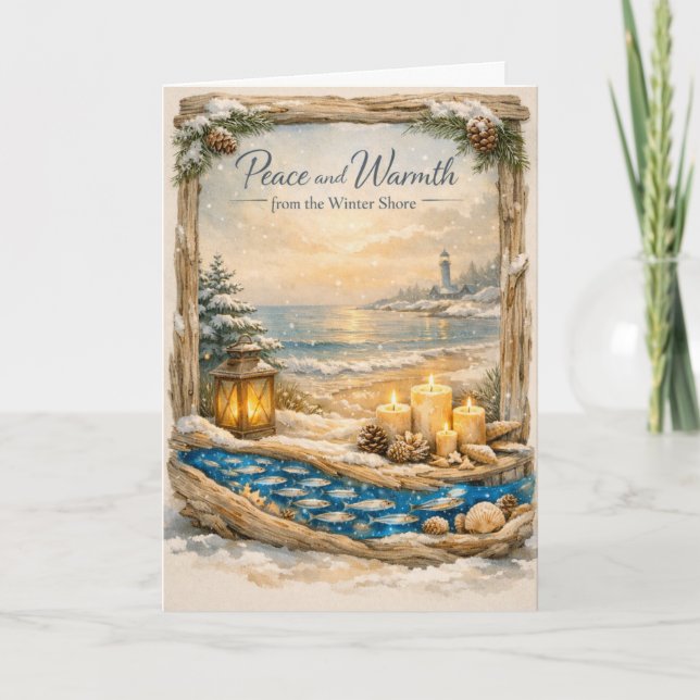 Carte « Paix et chaleur du rivage hivernal » (Devant)