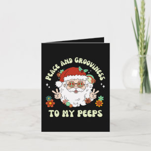 Carte Paix Grooviness Mes Gens Père Noël Hippie Noël