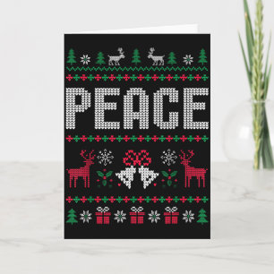 Carte Paix Je viens en paix T-shirt de Noël laid pour co