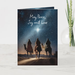 Carte Paix Joie Amour Joyeux Noël Sages Hommes