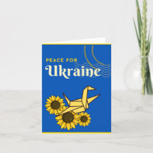 Paix pour l'Ukraine Grue & Sunflower Blue Salutati