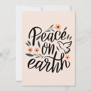 Carte Paix sur Terre Design Floral