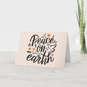 Carte Paix sur Terre Design Floral