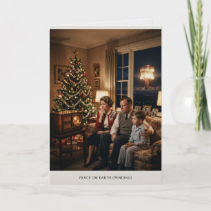 Carte Paix sur Terre en Attendant Anti Guerre Noël Vinta