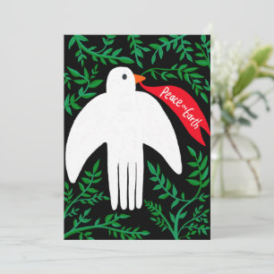 Carte Paix sur Terre Oiseau Dove Noël Noël Noël Noël Noë