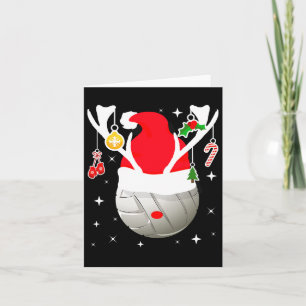 Carte Pajama de Noël de volley-ball Père Noël Reindeer J