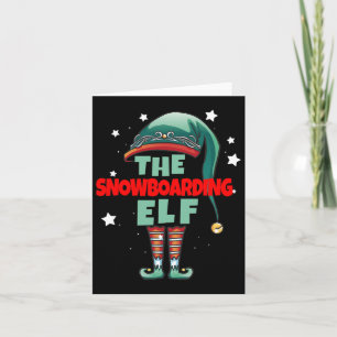 Carte Pajama de Noël Gnome Snowboard - Snowboar