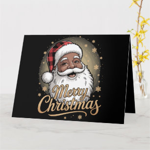 Carte Pajamas de Noël afro-américain Père Noël
