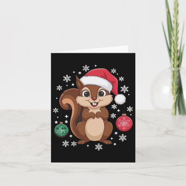 Carte Pajamas de Noël des écureuils (Devant)