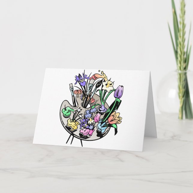 Carte Palette Artiste et FLowers (Devant)
