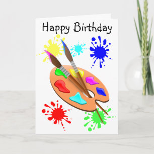 Carte Palette d'artiste Joyeux Anniversaire 