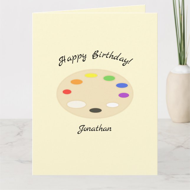 Carte Palette de peinture Anniversaire personnalisé (Devant)