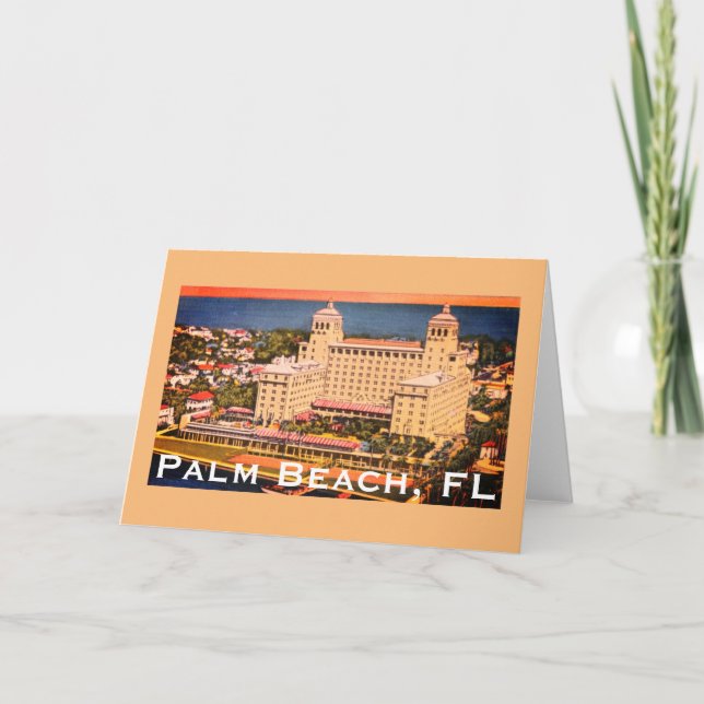 Carte Palm Beach, Floride - Vintage Skyline Photo (Devant)