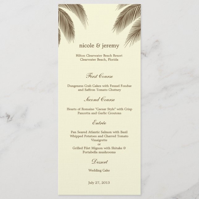 Carte Palm Beach Wedding - Brown (Devant)