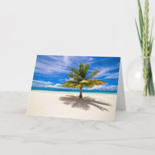 Carte Palm sur la plage de sable blanc