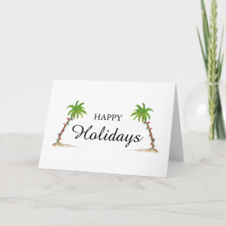 Carte Palm Tree Happy Holidays Tropical Beach Christmas