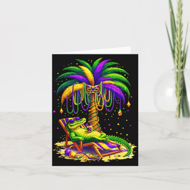Carte Palm Tree Mardi Gras Hawaiian Trocal Louisiana All (Devant)
