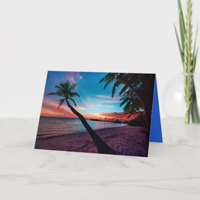 Carte Palm Tree Sandy Beach Tropical Paradise Island (Devant)