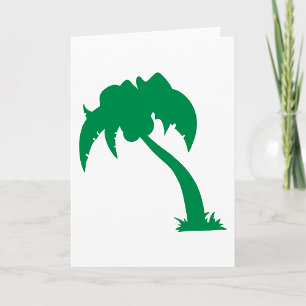 Carte Palmier Tropical Silhouette Green Island Beach