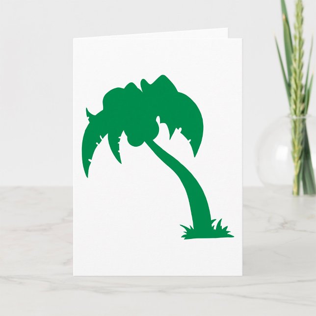 Carte Palmier Tropical Silhouette Green Island Beach (Créateur téléchargé)