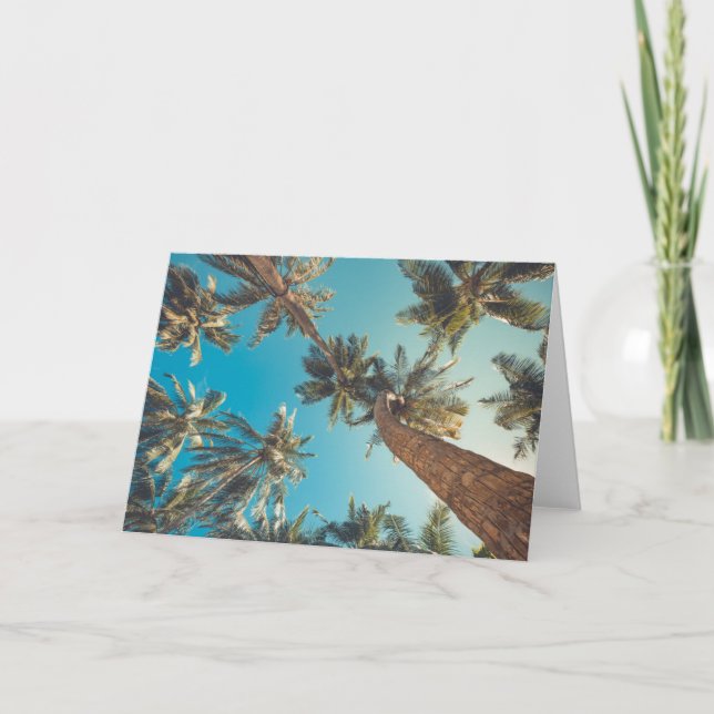 Carte Palmiers au cru tropical de plage (Devant)