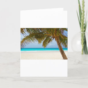 Carte palmiers de plage arbre île tropicale sable mer