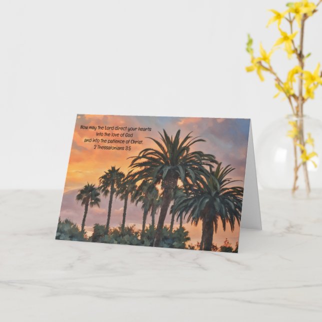 Carte Palmiers de soleil Bible Verse Art Note Card (Fleur jaune)