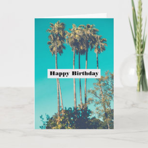 Carte Palmiers tropicaux Californie Anniversaire rétro