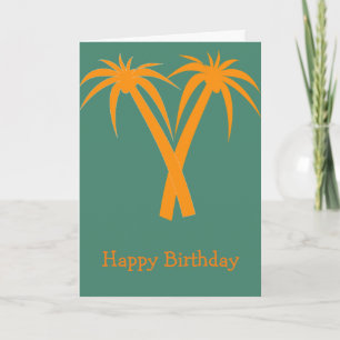 Carte Palmiers tropicaux orangés Anniversaire d'été